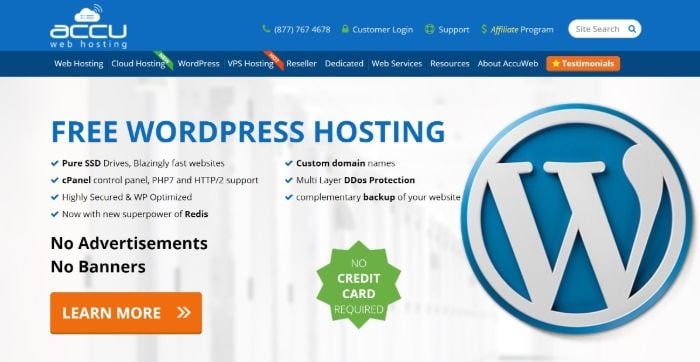 Free WordPress Hosting - AccuWeb Hosting