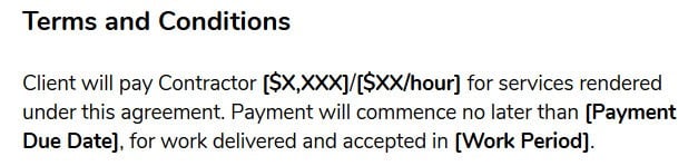 freelance contract template terms and conditions