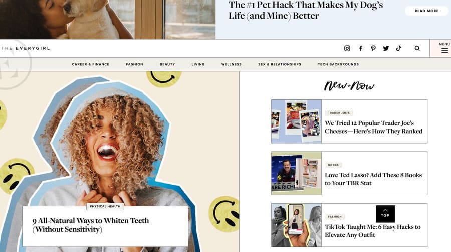 lifestyle blogs the everygirl homepage